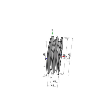 Poulie trapézoïdale SPA / A - 2 gorges - Ø118 mm - Moyeu amovible 1610 - Fonte