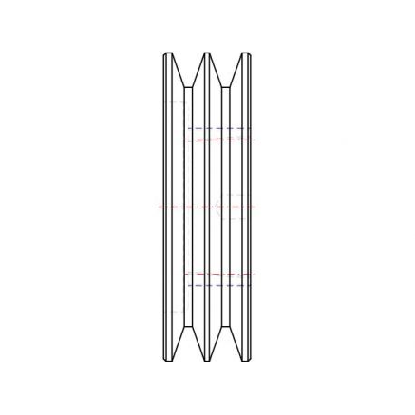 Poulie trapézoïdale SPA / A - 2 gorges - Ø118 mm - Moyeu amovible 1610 - Fonte