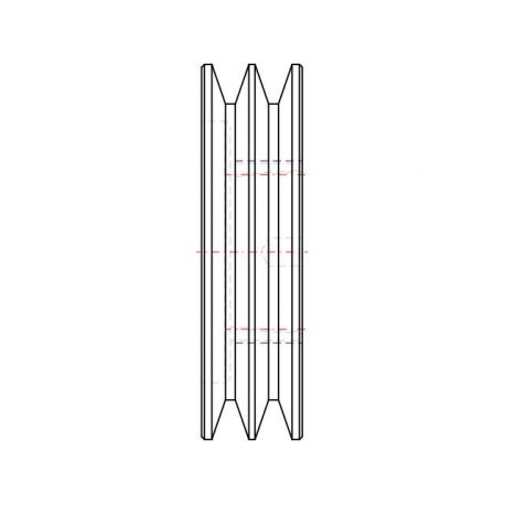 Poulie trapézoïdale SPA / A - 2 gorges - Ø125 mm - Moyeu amovible 1610 - Fonte