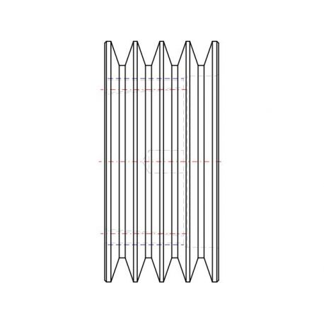 Poulie trapézoïdale SPA / A - 4 gorges - Ø132 mm - Moyeu amovible 2517 - Fonte