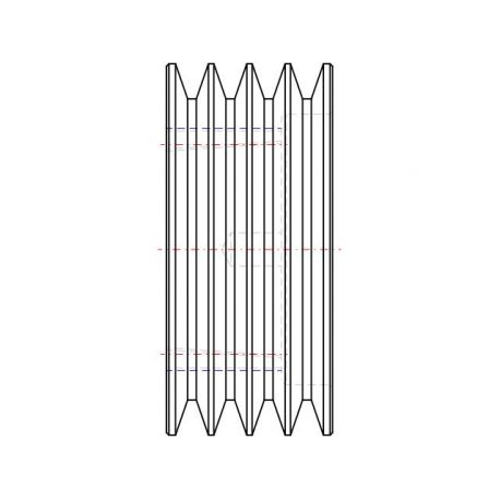Poulie trapézoïdale SPA / A - 4 gorges - Ø140 mm - Moyeu amovible 2517 - Fonte