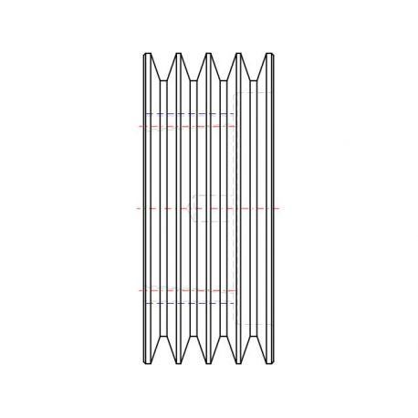 Poulie trapézoïdale SPA / A - 4 gorges - Ø150 mm - Moyeu amovible 2517 - Fonte