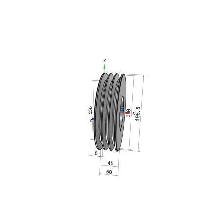 Poulie trapézoïdale SPA / A - 3 gorges - Ø190 mm - Moyeu amovible 2517 - Fonte