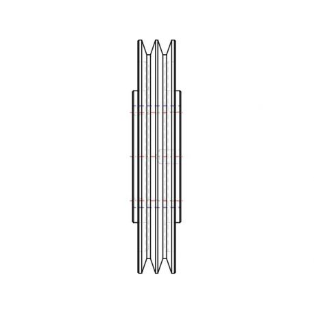 Poulie trapézoïdale SPA / A - 2 gorges - Ø212 mm - Moyeu amovible 2517 - Fonte