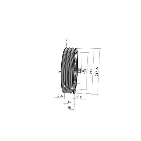 Poulie trapézoïdale SPA / A - 3 gorges - Ø212 mm - Moyeu amovible 2517 - Fonte