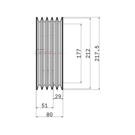 Poulie trapézoïdale SPA / A - 5 gorges - Ø212 mm - Moyeu amovible 3020 - Fonte