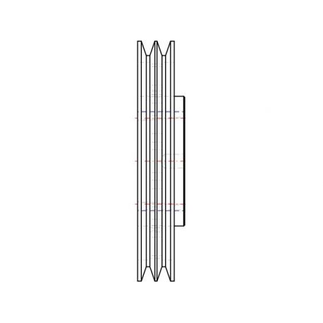 Poulie trapézoïdale SPA / A - 2 gorges - Ø224 mm - Moyeu amovible 2517 - Fonte