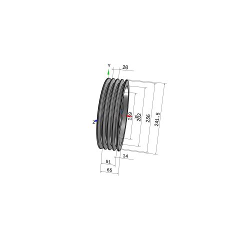 Poulie trapézoïdale SPA / A - 4 gorges - Ø236 mm - Moyeu amovible 3020 - Fonte