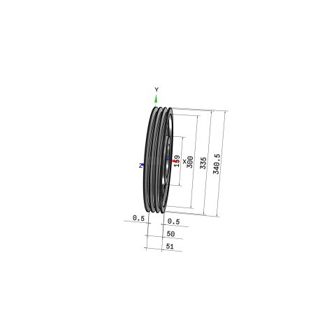 Poulie trapézoïdale SPA / A - 3 gorges - Ø335 mm - Moyeu amovible 3020 - Fonte
