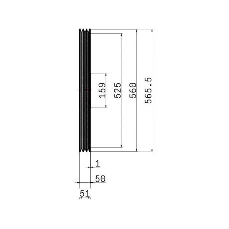 Poulie trapézoïdale SPA / A - 3 gorges - Ø560 mm - Moyeu amovible 3020 - Fonte