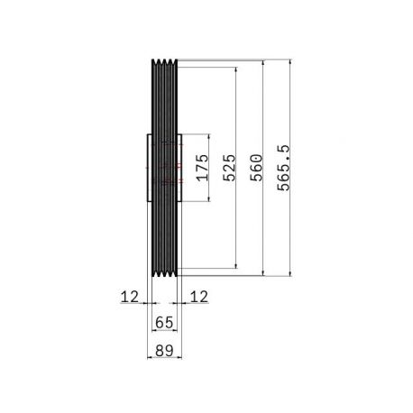 Poulie trapézoïdale SPA / A - 4 gorges - Ø560 mm - Moyeu amovible 3535 - Fonte
