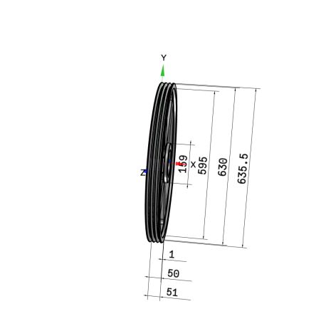 Poulie trapézoïdale SPA / A - 3 gorges - Ø630 mm - Moyeu amovible 3020 - Fonte