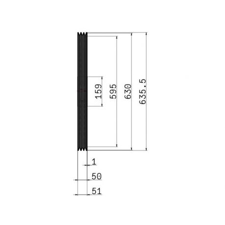 Poulie trapézoïdale SPA / A - 3 gorges - Ø630 mm - Moyeu amovible 3020 - Fonte