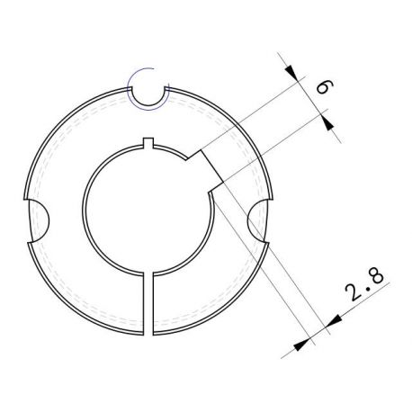 Moyeu amovible type 1108 - Ø Arbre 19mm