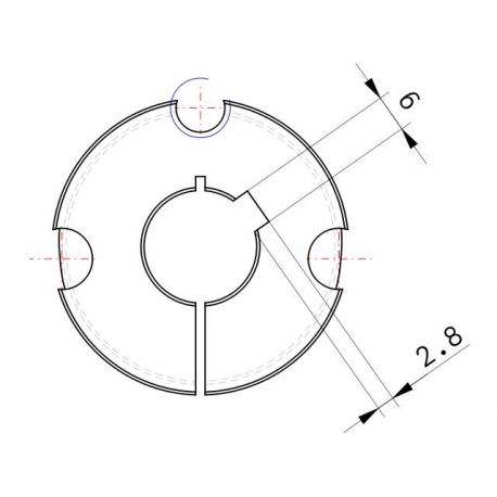 Moyeu amovible type 1210 - Ø Arbre 18mm
