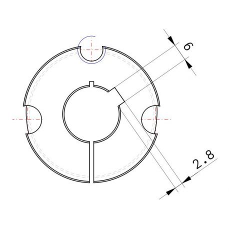 Moyeu amovible type 1210 - Ø Arbre 19mm