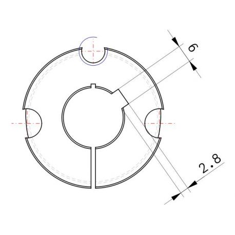 Moyeu amovible type 1210 - Ø Arbre 20mm