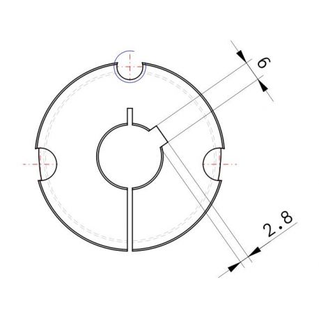 Moyeu amovible type 1615 - Ø Arbre 19mm
