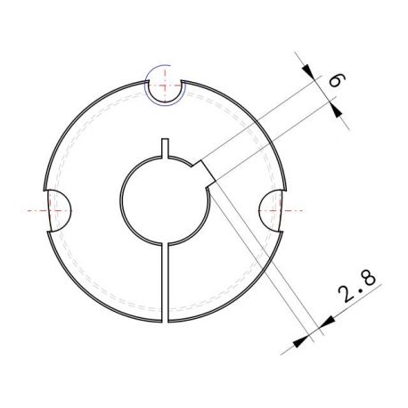 Moyeu amovible type 1615 - Ø Arbre 20mm