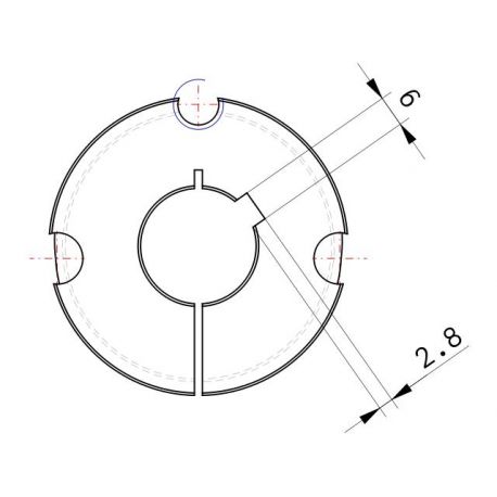 Moyeu amovible type 1615 - Ø Arbre 22mm