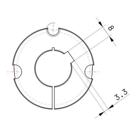 Moyeu amovible type 1615 - Ø Arbre 25mm