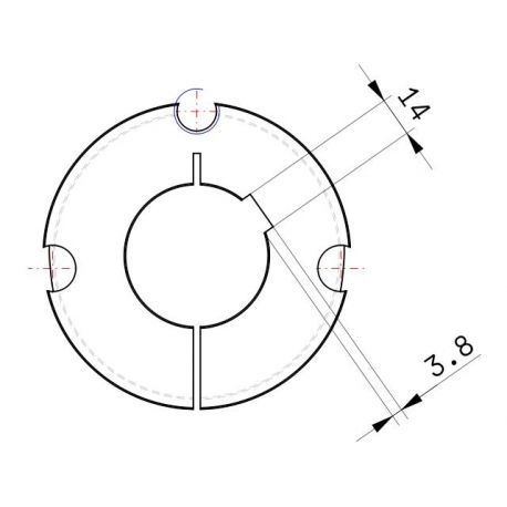 Moyeu amovible type 3020 - Ø Arbre 50mm