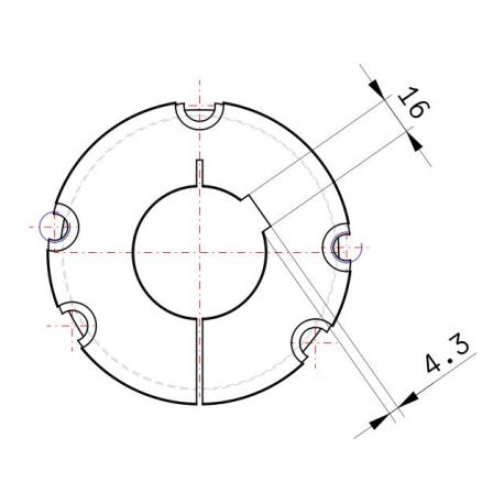 Moyeu amovible type 3535 - Ø Arbre 55mm