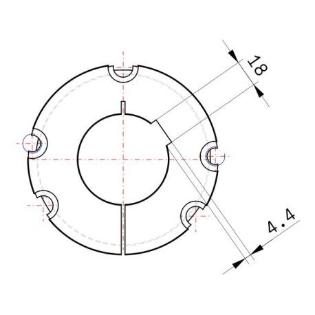 Moyeu amovible type 3535 - Ø Arbre 60mm