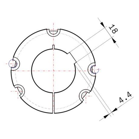 Moyeu amovible type 3535 - Ø Arbre 65mm