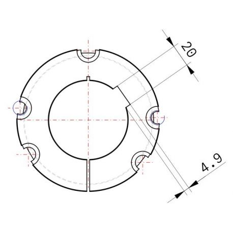 Moyeu amovible type 3535 - Ø Arbre 70mm