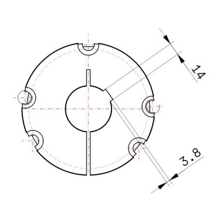 Moyeu amovible type 4040 - Ø Arbre 50mm