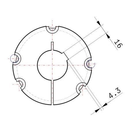 Moyeu amovible type 4040 - Ø Arbre 55mm