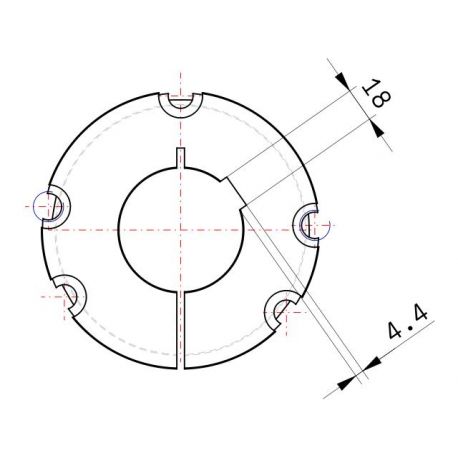 Moyeu amovible type 4040 - Ø Arbre 65mm