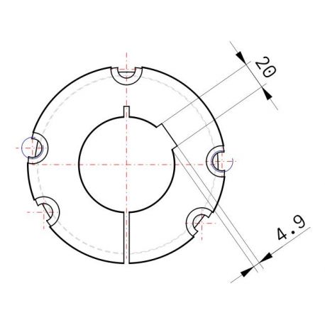 Moyeu amovible type 4040 - Ø Arbre 70mm