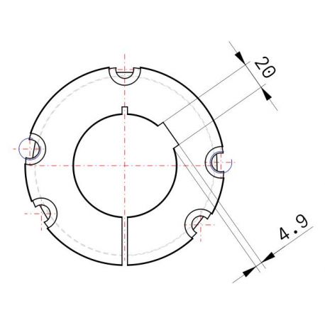 Moyeu amovible type 4040 - Ø Arbre 75mm