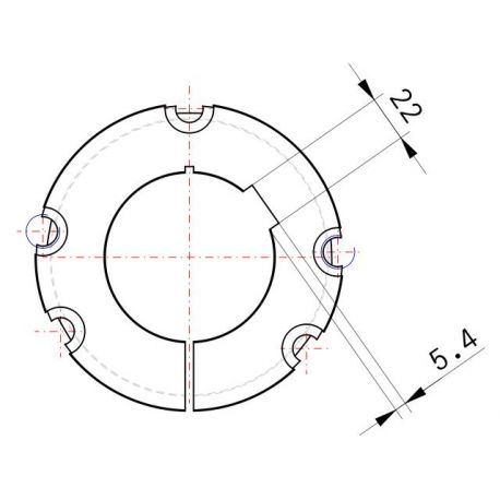 Moyeu amovible type 4040 - Ø Arbre 80mm