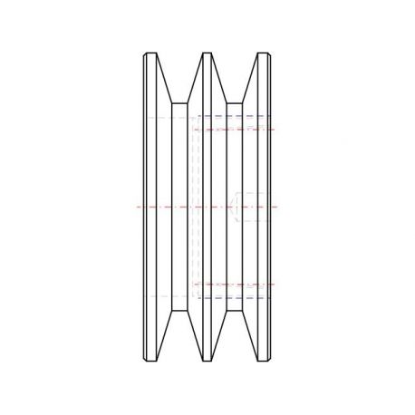 Poulie trapézoïdale SPB / B - 2 gorges - Ø100 mm - Moyeu amovible 1610 - Fonte