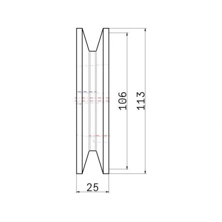 Poulie trapézoïdale SPB / B - 1 gorge - Ø106 mm - Moyeu amovible 1610 - Fonte