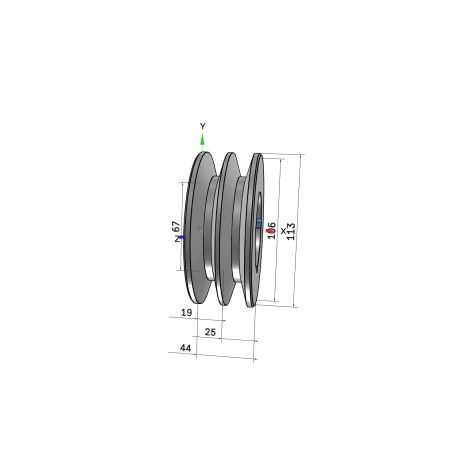 Poulie trapézoïdale SPB / B - 2 gorges - Ø106 mm - Moyeu amovible 1610 - Fonte