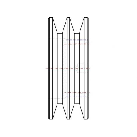 Poulie trapézoïdale SPB / B - 2 gorges - Ø106 mm - Moyeu amovible 1610 - Fonte
