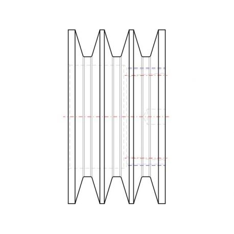 Poulie trapézoïdale SPB / B - 3 gorges - Ø106 mm - Moyeu amovible 1610 - Fonte