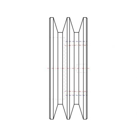 Poulie trapézoïdale SPB / B - 2 gorges - Ø112 mm - Moyeu amovible 1610 - Fonte