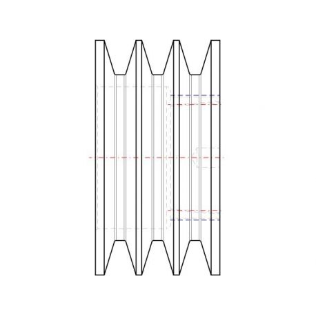 Poulie trapézoïdale SPB / B - 3 gorges - Ø112 mm - Moyeu amovible 1610 - Fonte