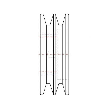 Poulie trapézoïdale SPB / B - 2 gorges - Ø118 mm - Moyeu amovible 1610 - Fonte