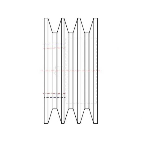 Poulie trapézoïdale SPB / B - 3 gorges - Ø118 mm - Moyeu amovible 1610 - Fonte