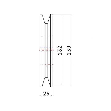Poulie trapézoïdale SPB / B - 1 gorge - Ø132 mm - Moyeu amovible 1610 - Fonte