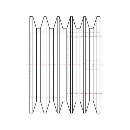Poulie trapézoïdale SPB / B - 5 gorges - Ø132 mm - Moyeu amovible 2517 - Fonte