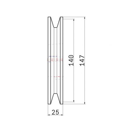 Poulie trapézoïdale SPB / B - 1 gorge - Ø140 mm - Moyeu amovible 1610 - Fonte