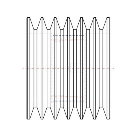 Poulie trapézoïdale SPB / B - 6 gorges - Ø140 mm - Moyeu amovible 2517 - Fonte