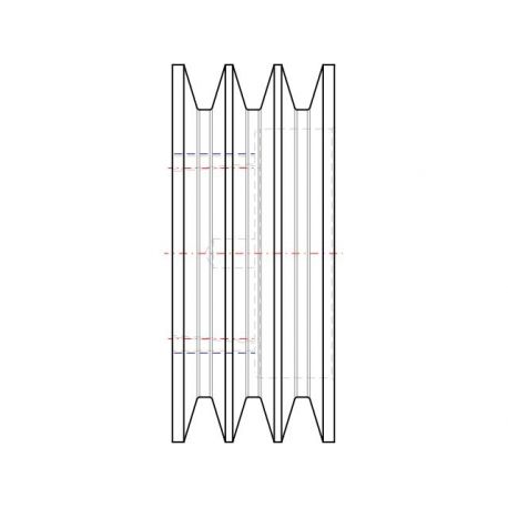 Poulie trapézoïdale SPB / B - 3 gorges - Ø150 mm - Moyeu amovible 2517 - Fonte